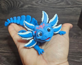 Premium Articulated Axolotl Big Smile - 3d printed Flexible Sensory Toy