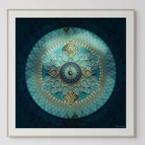 Jazbest Stampa artistica da parete con mandala unica, squisito design di geometria sacra per un arredamento domestico stimolante e simbolo spirituale