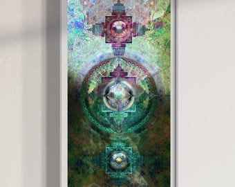 Sacred Geometry Mandala Art Print: Spiritual Symbol Wall Decor