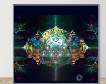 Sacred Geometry Mandala Art Print: Psychedelic Spiritual Symbol