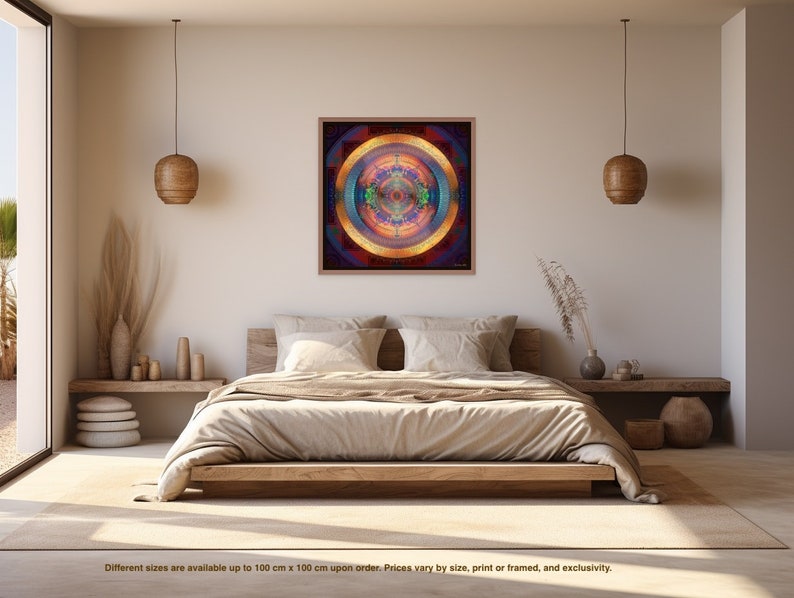 Mandala Wall Art, Sacred Geometry Mandala, Spiritual Harmony Mandala ...