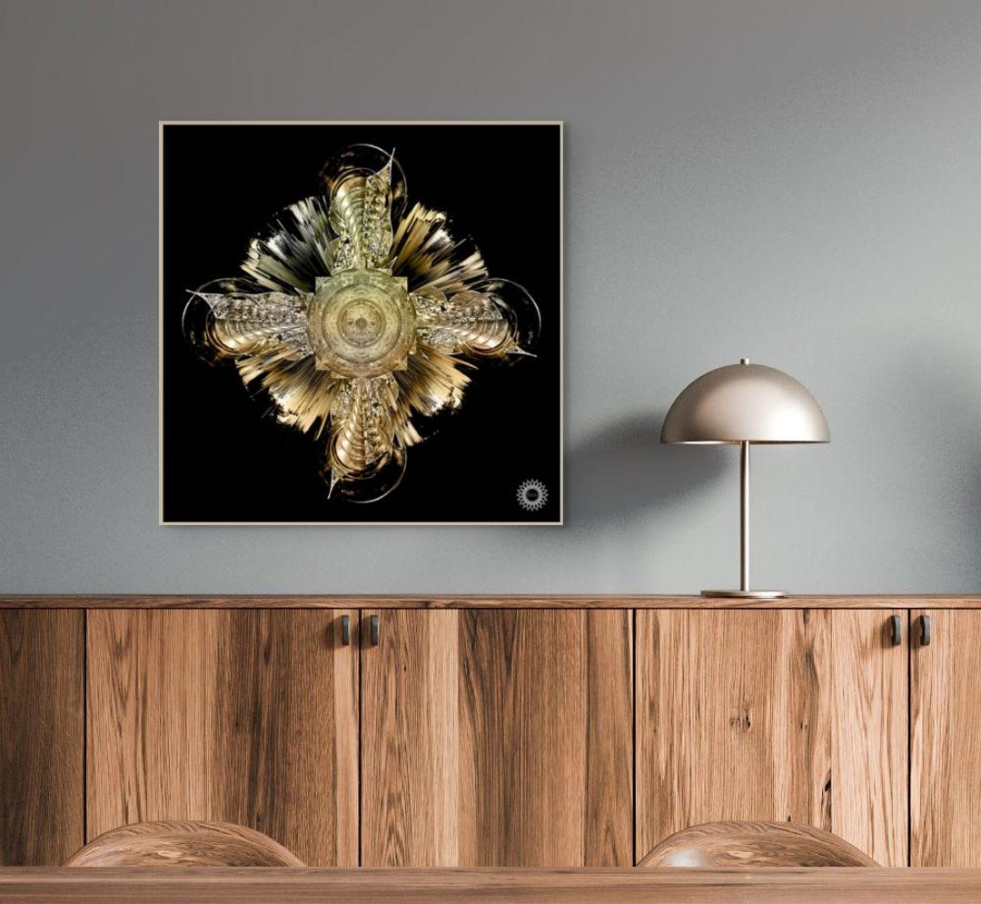 Gold Mandala Wall Art: Sacred Geometry Print on Metallic Paper - Etsy