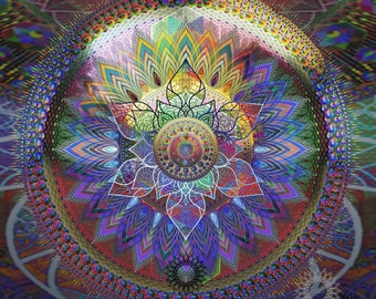 Mandala Wall Art, Sacred Geometry Mandala, Spiritual Harmony Mandala ...