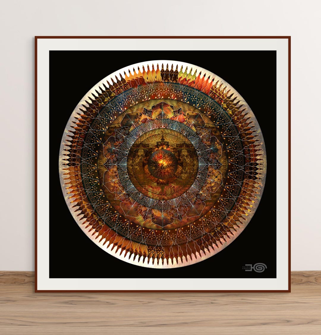 Gilded Geometry, Mandala Wall Art Print, Exquisite Sacred Geometry ...
