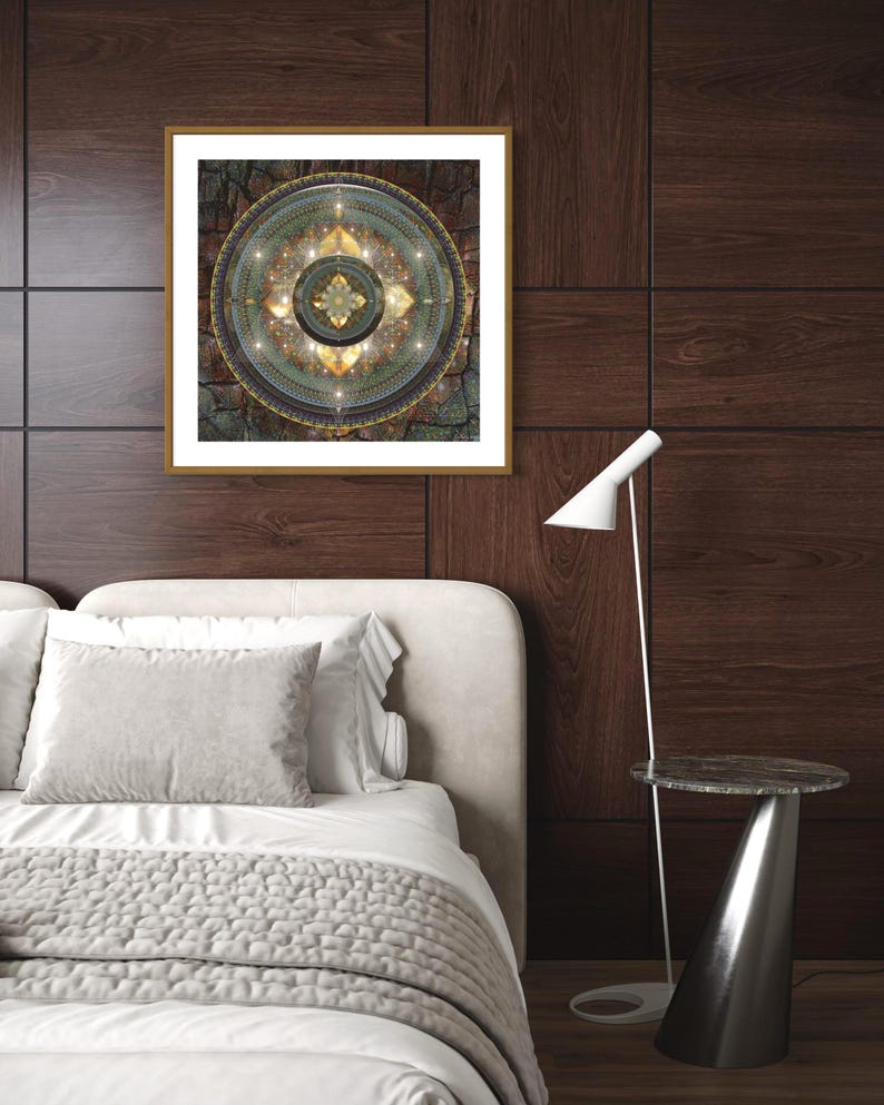 Emerald Light Mandala Print – Sacred Geometry Wall Art, Spiritual Home ...