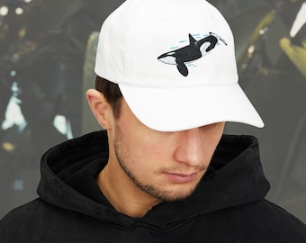 Embroidered Orca Whale Dad Hat | Makani Orca Hat | San Diego Orca Hat | Whale Dad Hat