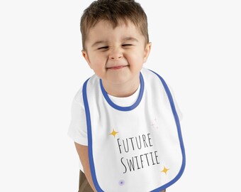 Schattig 'Future Swiftie' jersey slabbetje voor baby's met contrasterende afwerking | Jongen meisje unisex