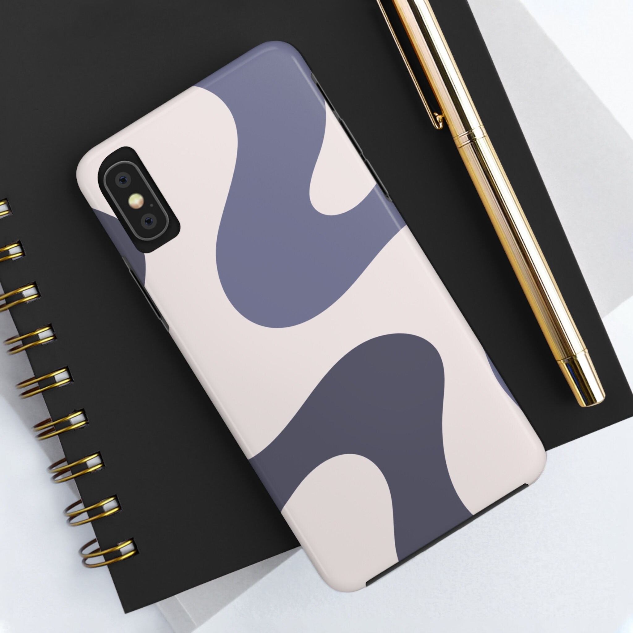 Purple Neutral Colored Abstract Shapes Impact Resistant Phone Case ...