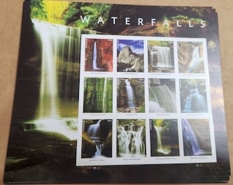 Sheet of 12 "Waterfalls" Forever Stamps Below Face Value