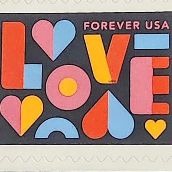 Sheet of 20 "Love Stamps" for First Class Mail Below Face Value 13.60--Great for Weddings, Bridal Showers, Anniversaries and much more