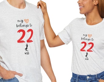 Mi corazón pertenece a 22 Caitlin Clark Fever camiseta de baloncesto para mujer camiseta / regalo para hija hermana mamá amiga compañera de equipo jugador entrenador fan WBB