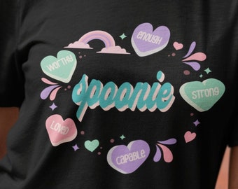 SPOONIE Selbstliebe T-Shirt | Spoonie 4 Leben Chronische Krankheit unsichtbare Krankheit Shirt | Geschenke für Tochter Schwester Freund