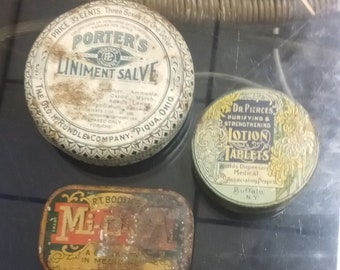 Vintage medicine tins