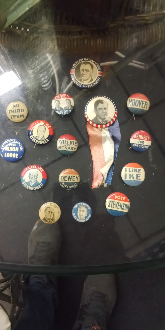 Exciting 65+ year old political campaign pin colle
