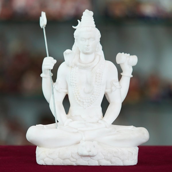 Statue de Shiv Shiva Murti idoles sculpture pour tableau de bord de voiture salle du temple Pooja décoration de la maison et occasions de festival cadeaux