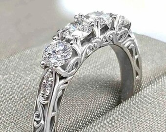 1890s Art Deco Diamond Wedding Band Vintage Diamond Eternity Ring Engagement Band Antique Diamond Band Moissanite Band Stacking Band Ring
