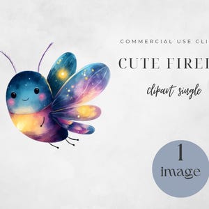 Lightning Bug Clipart, Watercolor Firefly Art, Cute Insect PNG, Digital Download for Crafts and Projects