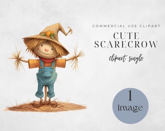 Clipart herfstvogelverschrikker: transparante png-afbeelding (commercieel gebruik) (digitale download)