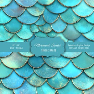 Mermaid Scales Digital Paper: Ocean Pattern (300 Dpi)