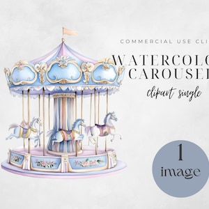 Cavalo de carrossel, Download digital, Uso comercial, Clipart de carrossel rosa aquarela, Arte de berçário de carrossel, Carrossel Png, Chá de bebê