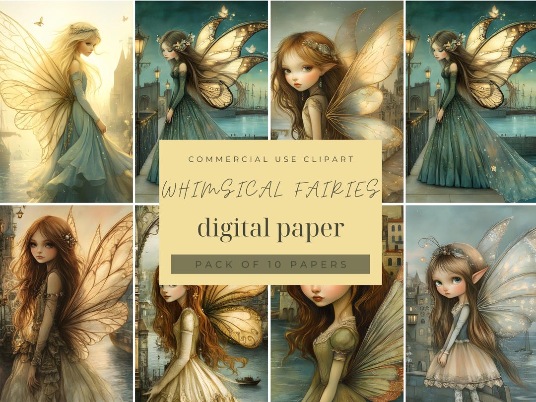 Fairy Clipart & Digital Papers, Enchanted Junk Journal Printables ...