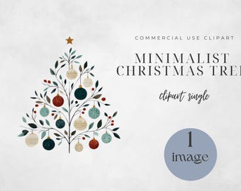 Minimalist Christmas Tree Clipart, Digital Download PNG for Holiday Crafts, Winter  Designs, Cute Trees