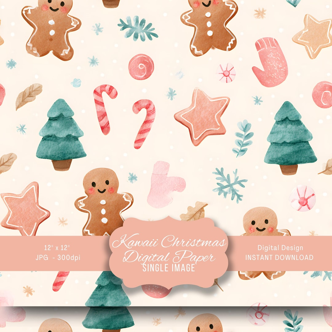 Kawaii Seamless Digital Paper, Cute Patterns for Scrapbooking, Craft ...