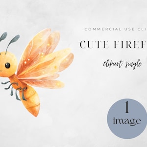 Lightning Bug Clipart, Watercolor Firefly Art, Cute Insect PNG, Digital Download for Crafts and Projects