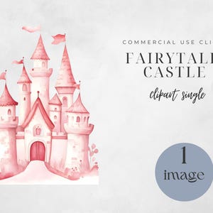 Watercolor Fairytale Castle Clipart: Princess Castle PNG (Digital Download)