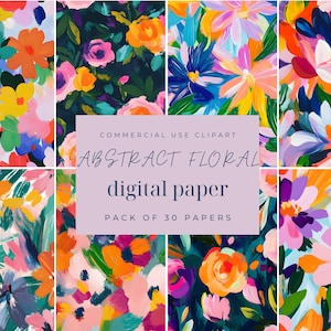 Junk Journal, Spring Digital Paper Pack, Seamless Paper, Abstract Floral Digital Paper, Painted Floral Background, Journal Scrapbooking Kit