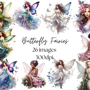 Papillon fée Clipart, clipart fée éthérée, PNG, clipart fée, fée magique des cliparts, PNG, usage commercial, téléchargement immédiat