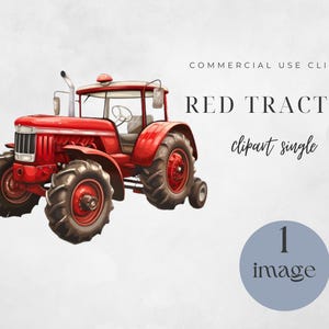 Farm Tractor Clipart, Commercial Use, Red Tractor PNG, Farm Tractor PNG | Farming Trucks, Digital Download