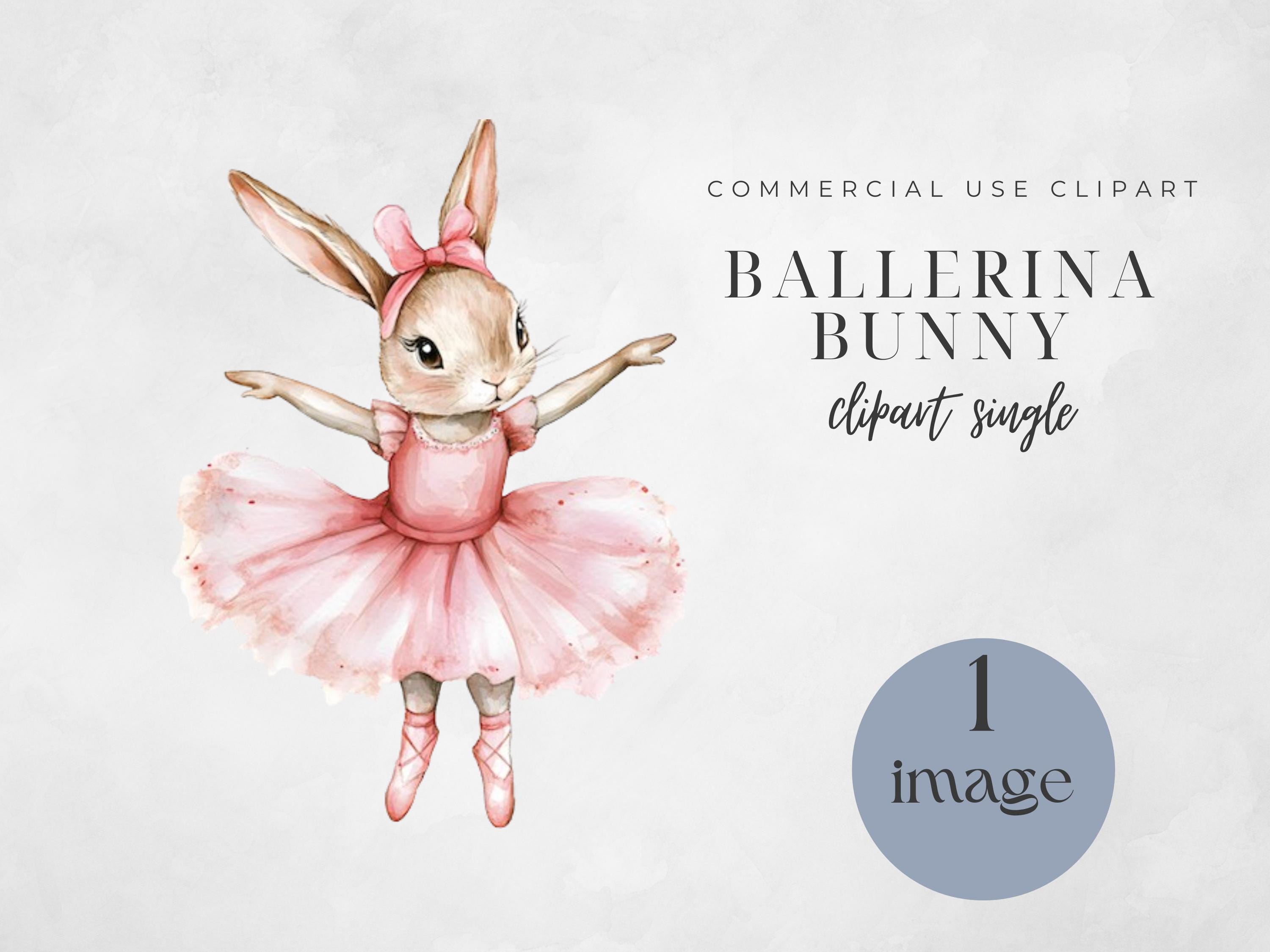Ballet Bunny in Tutu Dress, Baby Shower Graphic, Ballerina Baby
