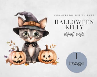 Halloween Cat Clipart: Single Kitty PNG (Digital Download)