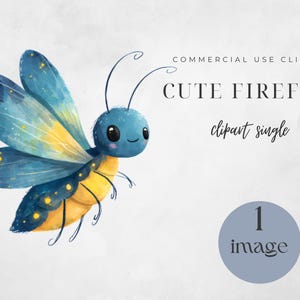 Lightning Bug Clipart, Watercolor Firefly Art, Cute Insect PNG, Digital Download for Crafts and Projects