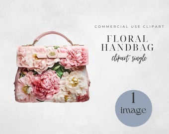 Floral Handbag Clipart: Printable Purse Template (Digital Download)