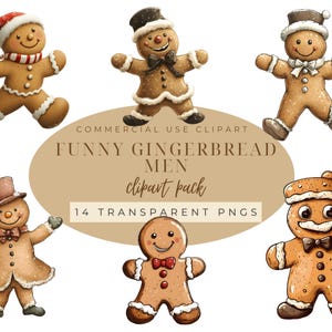 Gingerbread Man Png, Adorable Winter Sweets, Gingerbread Clipart, Funny Xmas Cookie Png, Christmas Png, Commercial Use, Holiday Png
