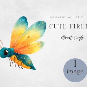 Lightning Bug Clipart, Watercolor Firefly Art, Cute Insect PNG, Digital Download for Crafts and Projects