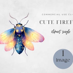 Lightning Bug Clipart, Watercolor Firefly Art, Cute Insect PNG, Digital Download for Crafts and Projects