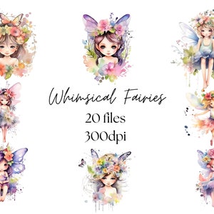 Cute Pastel Fairy Clipart, Whimsical Fairy Clipart, PNG, Fairy Clipart, Magical Fairy Clipart, PNG, Commercial Use, Instant Download