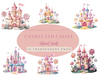 Candyland Castle Clipart: Party PNGs (Digital Download)