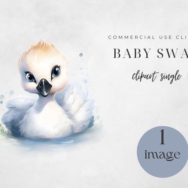 Baby Swan Clipart, Swan Png, Commercial Use Clip Art, Baby Shower, Birthday clipart, Baby Swan, Nursery Swan, Nursery Art