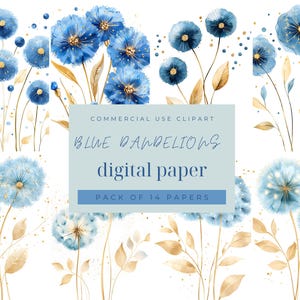 Dandelion Abstract Digital Paper, drukowalne akwarele, obrazy do scrapbookingu, artykuły rzemieślnicze, natychmiastowe pobieranie