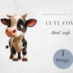 Cow PNG, Cute Cow Png, Commercial Use, Digital Paper Craft, Design, Cow Illustration, Cute Cow, Watercolor Calf, Single Clipart