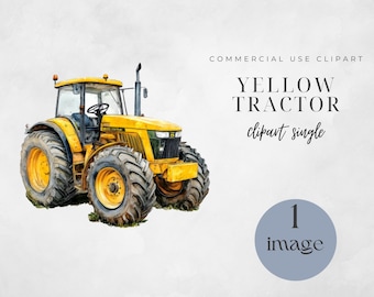 Farm Tractor Clipart, Commercial Use, Yellow Tractor PNG, Farm Tractor PNG | Farming Trucks, Digital Download