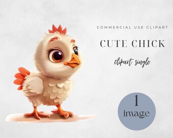 Chick PNG, Cute Chick Png, Commercial Use, Digital Paper Craft, Design, Chicken Illustration, Cute Chick, Watercolor Chicken, Single Clipart