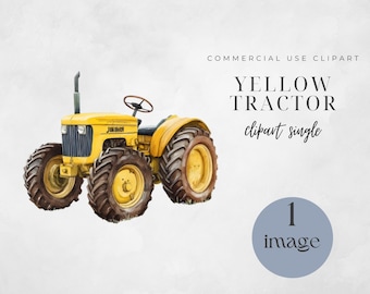 Farm Tractor Clipart, Commercial Use, Yellow Tractor PNG, Farm Tractor PNG | Farming Trucks, Digital Download