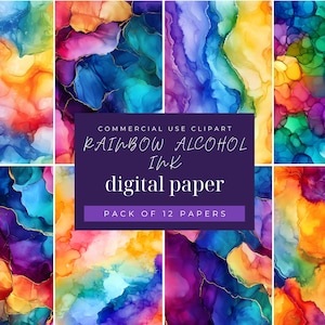Alcohol Ink Digital Paper, Patterns for Scrapbooking, Commercial Use, Instant Download, High-Quality Backgrounds, DIY Craft Supplies