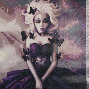 Finished diamond painting Rain Keep Falling - Ena Morte