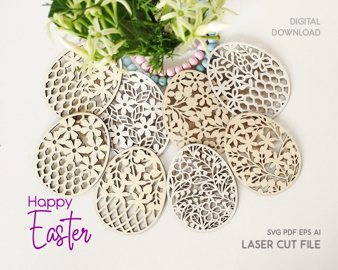Floral Easter Egg Ornament SVG Laser Cut Files (digital Download) - Etsy